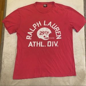 Polo Ralph Lauren Vintage 29th Football Graphic Tee Red Small